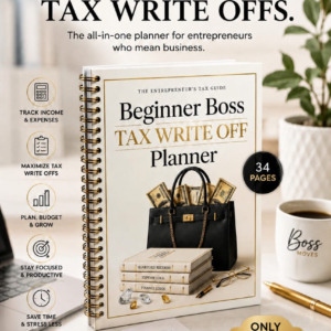 Beginner Boss Tax Write Off  Planner